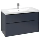 Villeroy & Boch Subway 3.0 Waschtischunterschrank C570L1VQ 97,3x57,6x47,8cm, mit LED/Griff Volcano black, marine blue