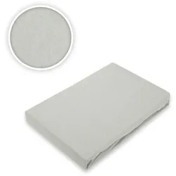 EXKLUSIV HEIMTEXTIL Jersey Spannbettlaken für Wasserbetten Rundumgummizug 200 x 220 cm Silber