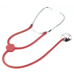 Klein Spielzeug-Arztkoffer - Stethoskop - rot/sillber rot