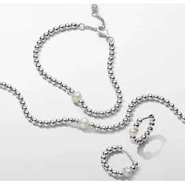 Pandora 293178C01 - Hoop Perlen Perle - Silber - Ohrringe - Weiß/Silber