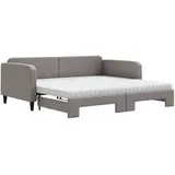 vidaXL Tagesbett Ausziehbar mit Matratzen Dunkelgrau 100x200 cm Stoff