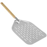 Pizzaschieber 6,5/10/12 Zoll Pizzaschaufel, antihaftbeschichteter Pizzaschieber aus Metall mit Holzgriff, Kuchenheber, Transferfach for selbstgemachten Backen von Pizza und Brot Pizzaschaufel(12 inch)