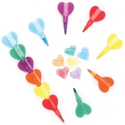 Herz Wachsmalstifte zum Stecken  (pro Set 8) Bastelmaterial