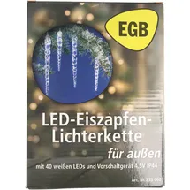 EGB LED-Lichterkette Eiszapfen 6 m Weiß