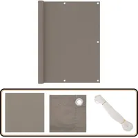 Balkon-Sichtschutz Taupe 120x500 cm Oxford-Gewebe - Balkon Sichtschutz - Privatsphäre Balkon - Windschutz Balkon - Wasserabweisender Sichtschutz - uv