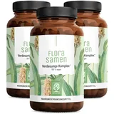 NATURTREU® Flohsamenschalen Kapseln hochdosiert - 2000mg Flohsamenschalen Pulver je Tagesdosis - Flohsamen Verdauungs Komplex * mit, Calcium, Fenchel & Süßholzwurzel - 360 Kapseln vegan
