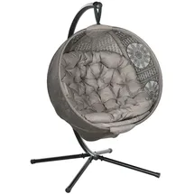 Outsunny Hängesessel rund Sand 1-Sitzer mit Gestell