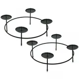 Viana Kerzenhalter Kerzenhalter Adventskranz Schwarz Metall Tischdeko 4 Kerzen Ø23,5cm schwarz
