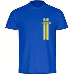 multifanshop Kinder T-Shirt - Schweden - Streifen - Druck gelb - Kind