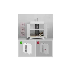 VASAGLE Waschbeckenunterschrank 2 Türen 60,0 x 60,0 x 30,0 cm Weiß