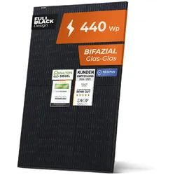 Solarway 440W Solarpanel JA-Solar Full Black Bifazial Glas/Glas PV Panel mit positiver Leistungstoleranz von 0-5 Watt