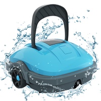 WYBOT Poolroboter, Poolsauger Akku mit Dual-Motor, Selbstparken, Starke Saugkraft, Automatische Poolreiniger für Aufstell-/Einbauschwimmbecken bis 50m2 Blau
