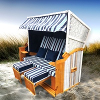 Strandkorb Ostsee 3-Sitzer Volllieger Gartenliege Sonneninsel Poly-Rattan XXL