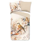 Muller Textil Gloria Blumen Beige 200 x 200 cm + 2 x 80 x 80 cm