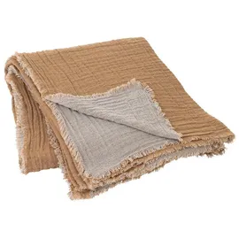 BLOMUS Decke Double, Wolldecke, Sofadecke, Kuscheldecke, Baumwolle, Rustic Brown, 130 x 200 cm, 66535