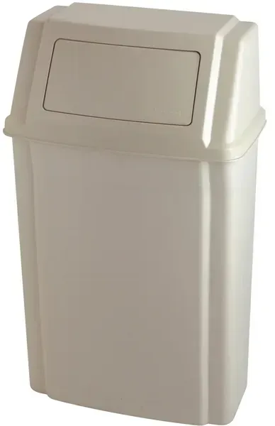 Wandmülleimer Rubbermaid Profile mit Pushdeckel beige 57 L geeignet als Wandabfallbehälter
