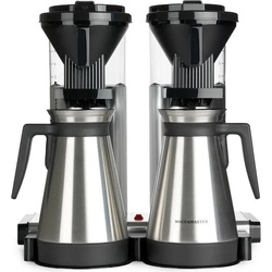 Moccamaster Kaffeemaschine Moccamaster Professional Double, schwarz, 2 x 1,25 l, Filterkaffeemaschine, Schwarz, Silber, Transparent