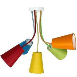 Licht-Erlebnisse Bunte Deckenlampe Kinderzimmer flexible Arme 5flmg