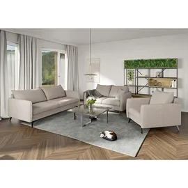 s-style möbel Sessel Azalea Luxusmikrofaser 70 x 70 x 70 cm Beige mit Wellenfederung