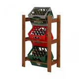 Proregal Getränkekistenregal Pinepeak HxBxT 149 x 70 x 38,8 cm Für 4 Kisten Kiefernholz Grau