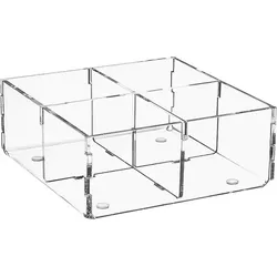 Sortierbox aus Plexiglas transparent, 4 Fächer, 120 x 120 x 50 mm - 93 156 17