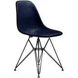 Vitra - Eames Fiberglass Side Chair DSR, basic dark / Eames navy blue (Filzgleiter basic dark)