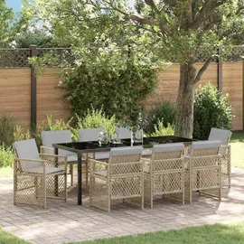 vidaXL Garten Essgruppe 9-tlg. Beige