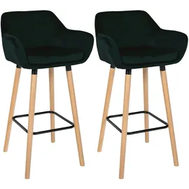 CLP 2er Set Barhocker Grant Samt grün