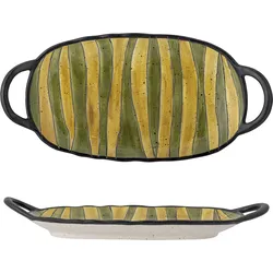 Lilie Platte 32,5 cm gelb-grün
