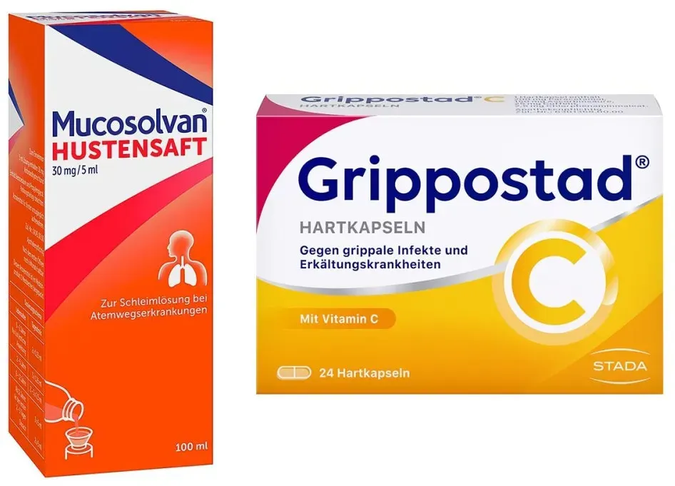 Preisvergleich Produktbild Mucosolvan Hustensaft (100ml)+Grippostad C Hartkapseln (24stk)