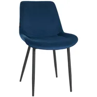 CLP Esszimmerstuhl Victoria Samt-Bezug blau