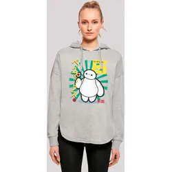 Kapuzenpullover F4NT4STIC "Big Hero 6 Baymax Lollypop", Damen, Gr. S, grau, Obermaterial: 100% Baumwolle, casual, oversize, Langarm, Pullover, Premium Qualität