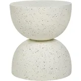 Beliani Beisttelltisch, Weiß Stein, 40x46x40 cm, Wohnzimmer, Wohnzimmertische, Beistelltische