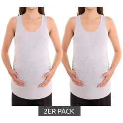 2er Sparpack neun 9 monate Damen Sommer-Top schlichtes Shirt Schwangerschaftsmode 68950144 Grau - 40/42