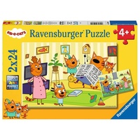 Ravensburger Puzzle Zuhause bei den Kid E Cats - für Kinder ab 4 Jahren, mit 2x24 Teilen