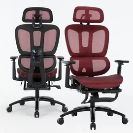 Trisens Bürostuhl in moderner Mesh-Optik mit Fußstütze ergonomischer Drehstuhl mit Nacken und Lordosenstütze - Gamingstuhl mit atmungsaktiver Netzrückenlehne und Wippfunktion