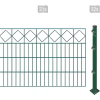 Arvotec Doppelstabmattenzaun »ESSENTIAL 80 zum Aufschrauben "Karo" mit Zierleiste«, Zaunhöhe 80 cm, Zaunlänge 2 - 60 m 46179769-0 dunkelgrün H/L: 80 cm x 42 m