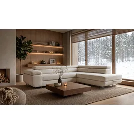 storez24 Eckcouch Textil 3-Sitzer Beige