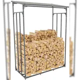 deluke Kaminholzregal Stahl 70 x 130 x 185 cm Schwarz