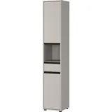 KADIMA DESIGN HAMBURG Hochschrank 33 x 181 x 34 cm Steingrau Kunststoff/Metall