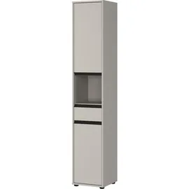 KADIMA DESIGN HAMBURG Hochschrank 33 x 181 x 34 cm Steingrau Kunststoff/Metall