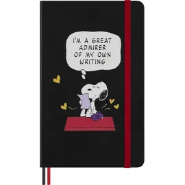 Moleskine Peanuts Snoopy Verehrer Notizbuch limitierte Ausgabe, L/A5, liniert, Schwarz