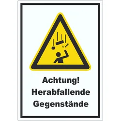Achtung Herabfallende Gegenstände Aufkleber A5 (148x210mm)