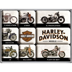 Nostalgic Art Harley-Davidson - Model Chart, Magnet-Set (9 tlg.) - 9 cm x 2 cm x 7 cm