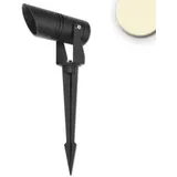 ISOLED Gartenstrahler rund Aluminium 31,5 cm inkl. Erdspieß schwarz