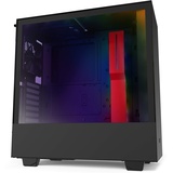 NZXT H510i - Kompaktes ATX-Mid-Tower-Gehäuse für Gaming-PCs - Front USB-C Port - Vertikale GPU Montage möglich - Tempered Glass-Seitenfenster - Für Wasserkühlung nutzbar - Schwarz/Rot