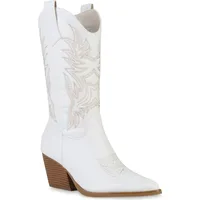 VAN HILL Damen Cowboystiefel in Weiss