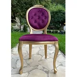 Casa Padrino Luxus Barock Esszimmer Stuhl Lila / Gold - Möbel