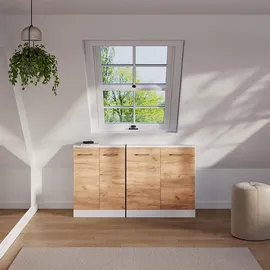 Vicco Kommode Rion 140 x 83,8 x 46 cm Goldkraft Eiche/Weiß