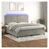 vidaXL Boxspringbett 200 x 200 cm hellgrau